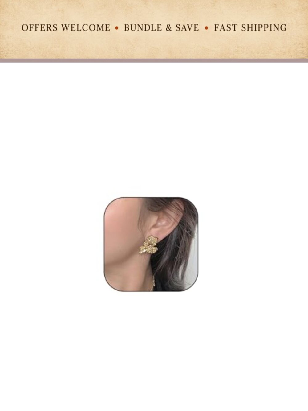 Gold Nugget Earrings Women Trendy Statement Drop Stud Hypoallergenic Vintage